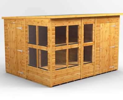 Power 10x8 Pent Potting Shed Combi