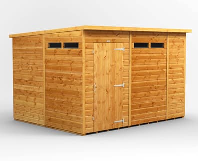 Power 10x8 Pent Security Shed Single Door