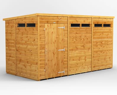 Power 12x6 Pent Security Shed Single Door