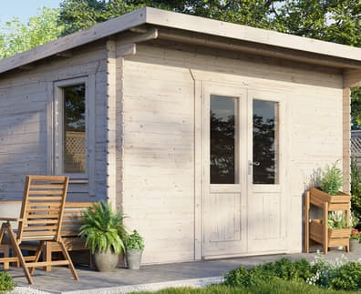 Power 14x12 Pent Log Cabin 28mm