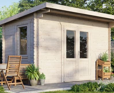 Power 14x8 Pent Log Cabin 28mm