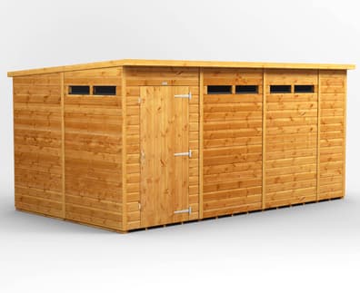 Power 14x8 Pent Security Shed Single Door