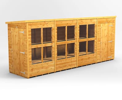 Power 16x4 Pent Potting Shed Combi