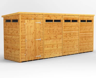 Power 16x4 Pent Security Shed Single Door