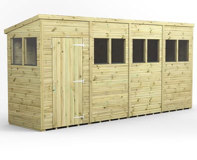 Power 16x4 Premium Pent Wooden Shed