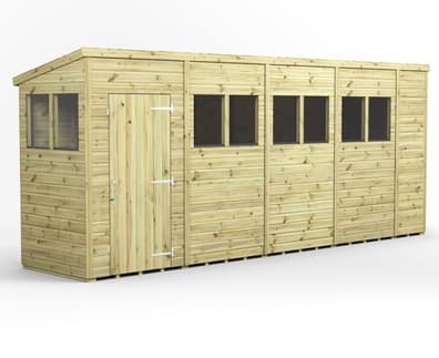 Power 18x4 Premium Pent Wooden Shed