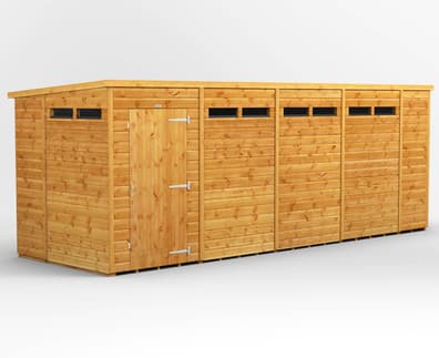 Power 18x6 Pent Security Shed Single Door