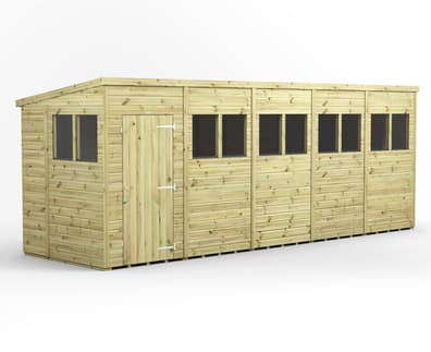 Power 20x6 Premium Pent Wooden Shed