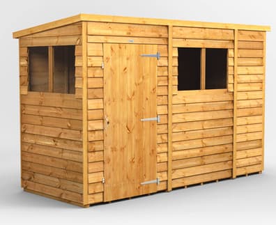Power 10x4 Overlap Pent Wooden Shed
