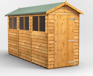 Power 12x4 Overlap Apex Wooden Shed