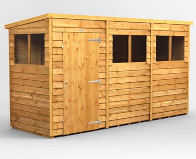 Power 12x4 Overlap Pent Wooden Shed