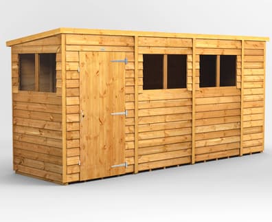 Power 14x4 Overlap Pent Wooden Shed