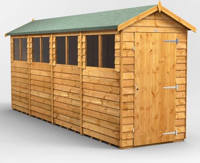 Power 16x4 Overlap Apex Wooden Shed