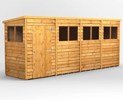 Power 16x4 Overlap Pent Wooden Shed