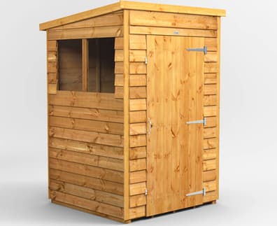 Power 4x4 Overlap Pent Wooden Shed