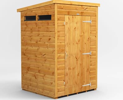 Power 4x4 Pent Security Shed Single Door
