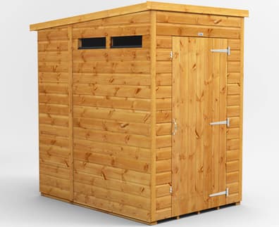 Power 4x6 Pent Security Shed Single Door