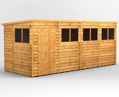 Power 16x6 Overlap Pent Wooden Shed