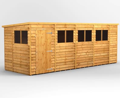 Power 18x6 Overlap Pent Wooden Shed