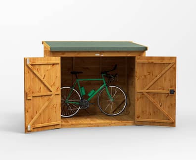 Power 6x4 Pent Wooden Bike Shed