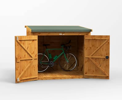 Power 6x5 Pent Wooden Bike Shed