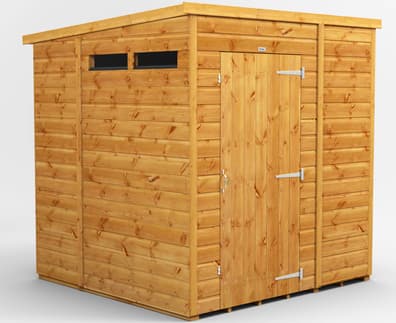 Power 6x6 Pent Security Shed Single Door