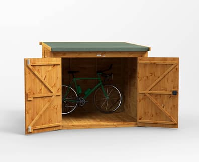 Power 6x6 Pent Wooden Bike Shed
