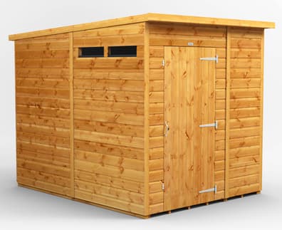 Power 6x8 Pent Security Shed Single Door