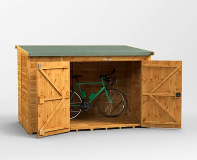 Power 8x5 Pent Wooden Bike Shed