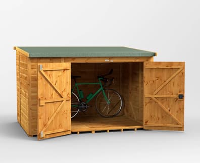 Power 8x6 Pent Wooden Bike Shed