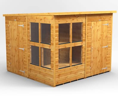 Power 8x8 Pent Potting Shed Combi