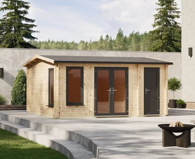 Power 14x12 Apex Combi Log Cabin 44mm