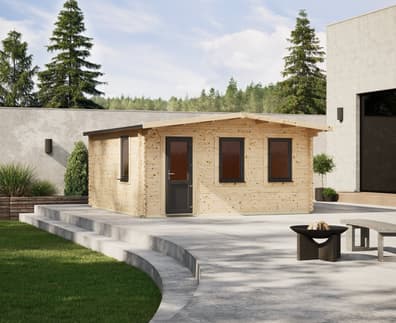 Power 14x16 Apex Deluxe Retreat Log Cabin 44mm