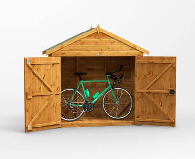 Power 6x2 Apex Wooden Bike Shed