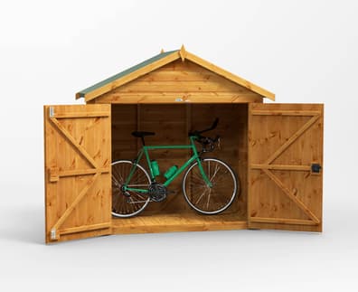 Power 6x3 Apex Wooden Bike Shed
