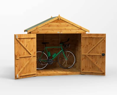 Power 6x4 Apex Wooden Bike Shed