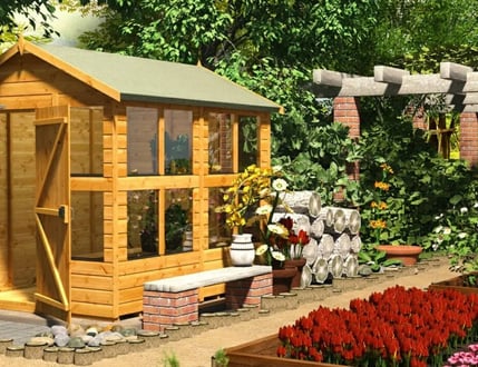 Power Apex Potting Shed in a Garden