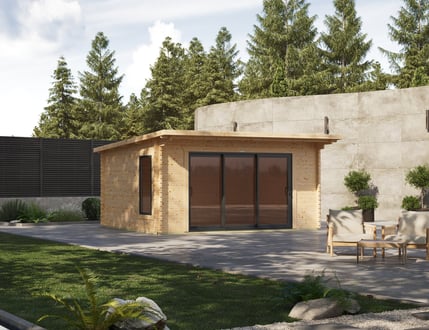 Power Pent Aluminium Log Cabins