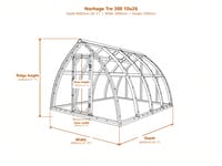 Norhage Tre 300 10x26 greenhouse dimensions diagram