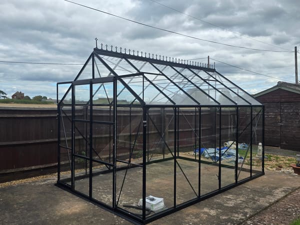 Vitavia 8x12 Black Jupiter greenhouse installed by our team.