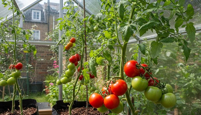 greenhouse tomatoes city garden