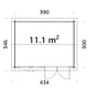 Palmako Iris 4.1 x 3.2m Log Cabin Dimensions