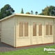 Palmako Lisa 4x3m Log Cabin Natural Plain Windows