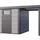 Telluria Classico Open Lounge Small 2424 Metal Garden Shed with Canopy in Light Grey