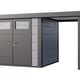 Telluria Classico Open Lounge Small 2724 Metal Garden Shed with Canopy in Light Grey