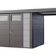 Telluria Classico Open Lounge Small 3024 Metal Garden Shed with Canopy in Light Grey