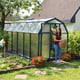 Palram Canopia Eco Grow 6x10 Green greenhouse side lifestyle photograph