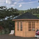 Palmako Hanna 3m x 3m Corner Log Cabin with Brown DIp