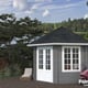 Palmako Hanna 3m x 3m Corner Log Cabin with Grey Paint