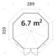 Palmako-Veronica 2.8m Octagonal Summer House Dimensions
